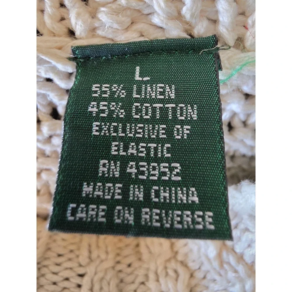 Savile Row Crew Neck Sweater L Argyle Linen Cotton Pullover Casual Knit Grandpa